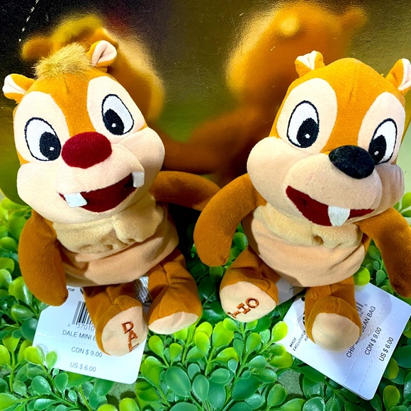 DISNEY EXCLUSIVE NWT VTG 1990s CHIP AND DALE CLASSIC RETIRED BEAN BAG PLUSH PAIR - Picture 5 of 14
